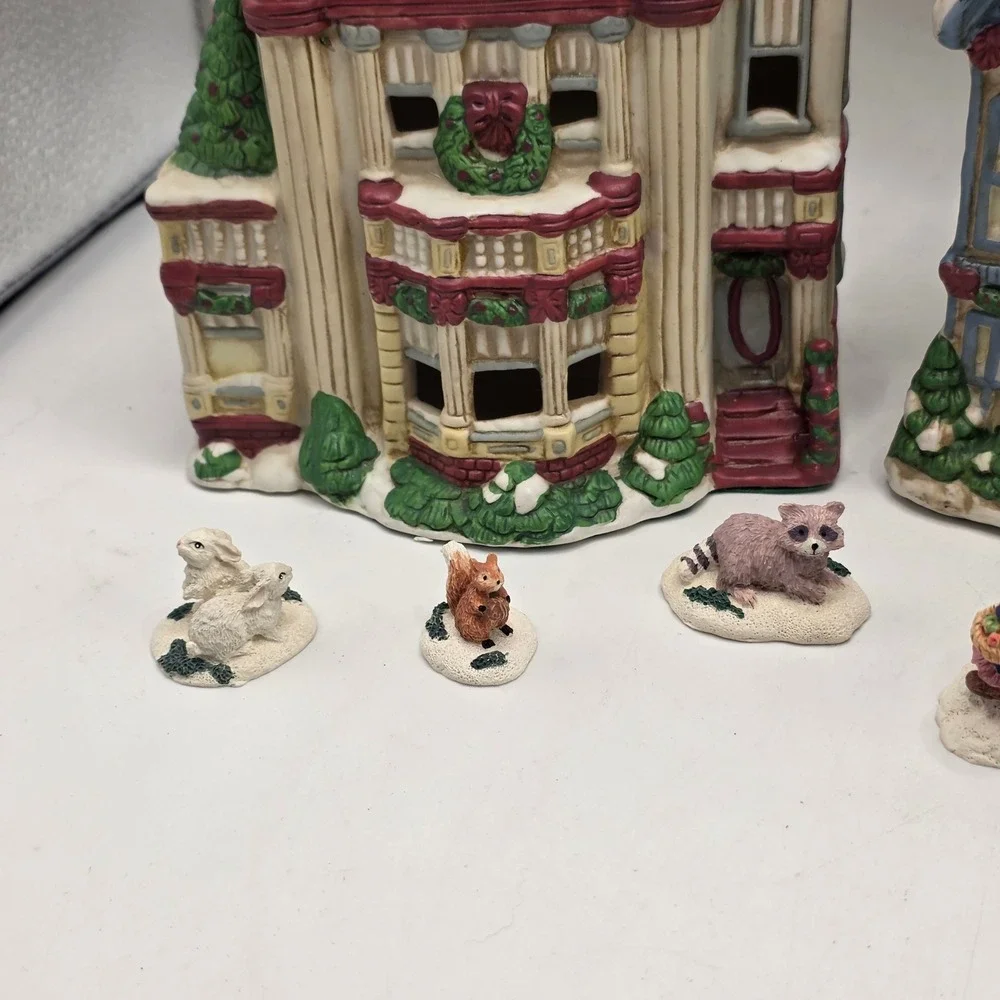 House of Lloyd Christmas Village Set Vintage 1993 Victorian Snow House Figurines